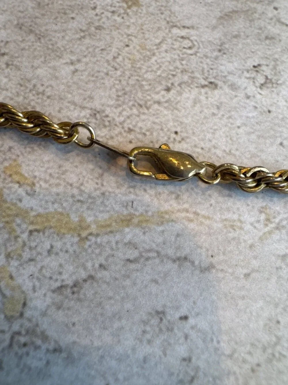 Vintage Gold Tone Rope Chain Necklace 4KGP 29